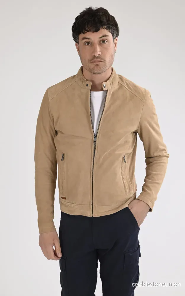 Delf Beige Suede Jacket – Men Delf Beige Suede Jacket – Men