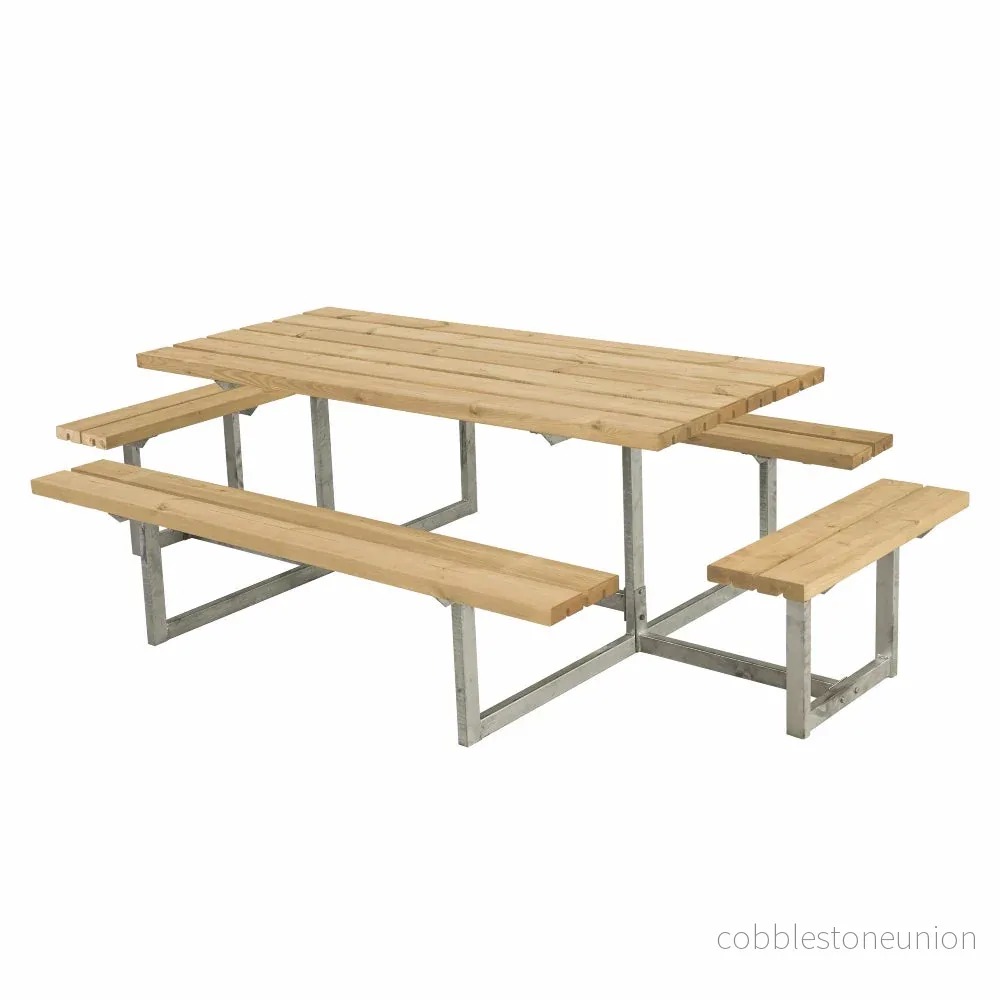 Basic Bord-/Bænkesæt med 2 Påbygninger – 260 cm – ThermoWood®