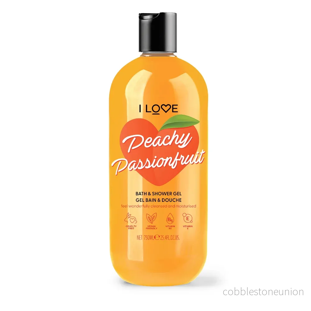 I Love, Peachy Passionfruit, Återfuktande, Duschgel, För alla hudtyper, 750 ml