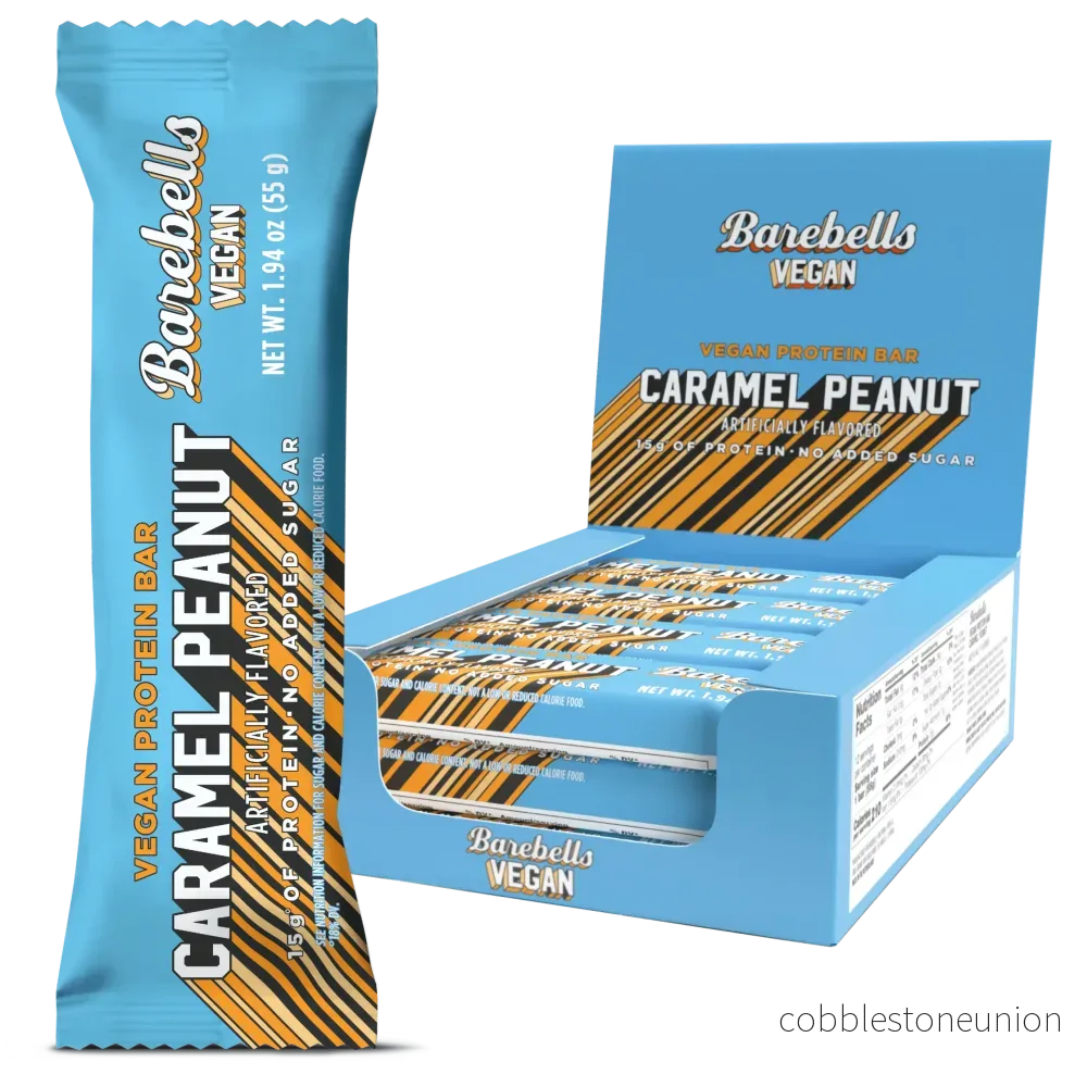 Barebells Vegan Bar Caramel Peanut 55gx12 Barebells Vegan Bar Caramel Peanut 55gx12