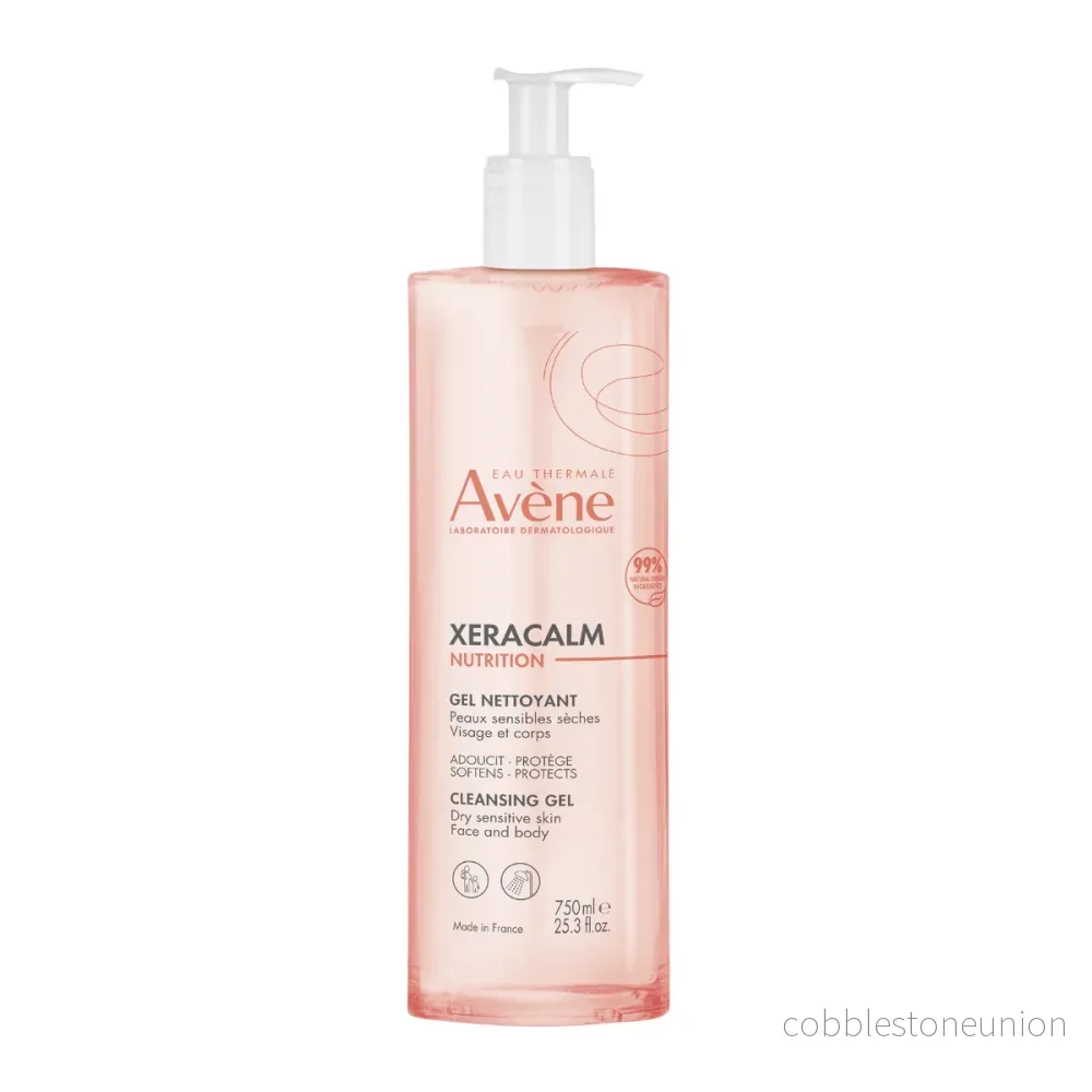 Avene, XeraCalm Nutrition, Mild rengöring, Rengöringsgel, För ansikte och kropp, 750 ml