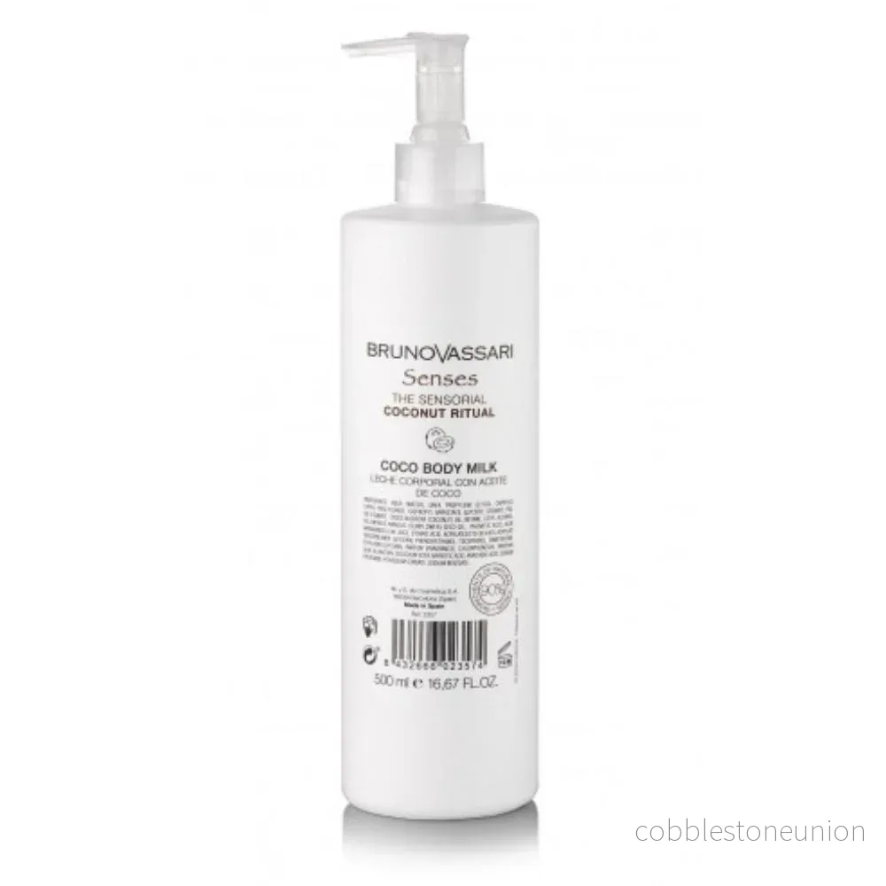 Bruno Vassari, Senses, Coconut Oil, Moisturizing, Body Milk, 500 ml