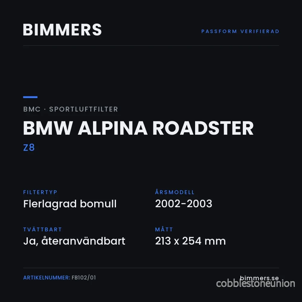 BMC Sportluftfilter BMW Alpina Roadster Z8 (4.8 V8), FB102/01 - Bild 2