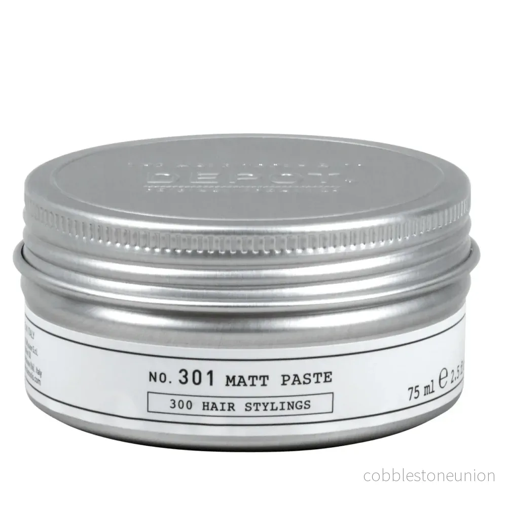 Depot, 300 Hair Stylings No. 301, Hårstylingspasta, Matt textur, Starkt grepp, För hår, 75 ml