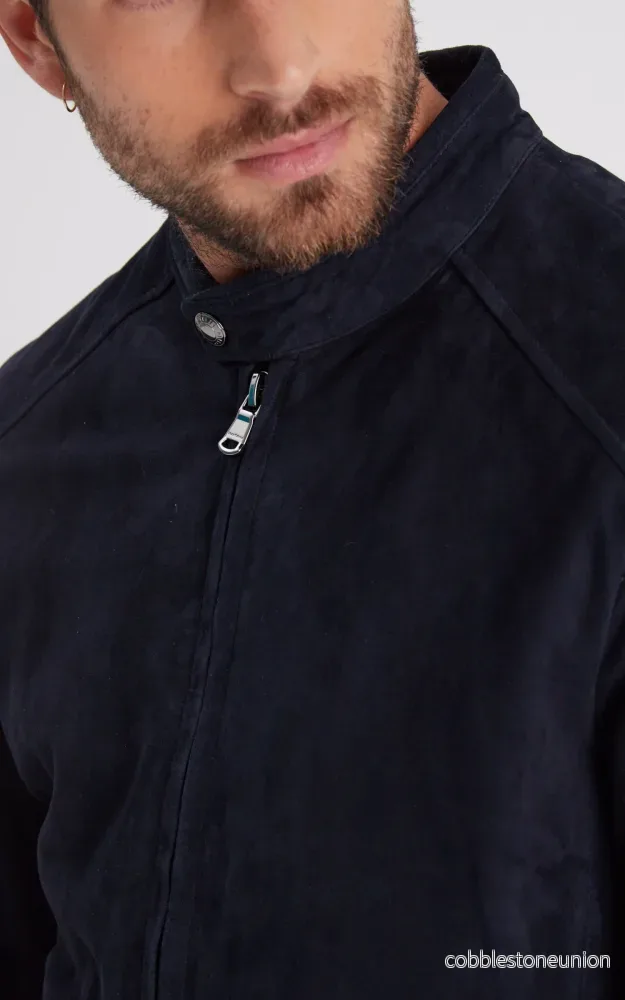 Delf Navy Blue Suede Jacket - Men - Bild 3