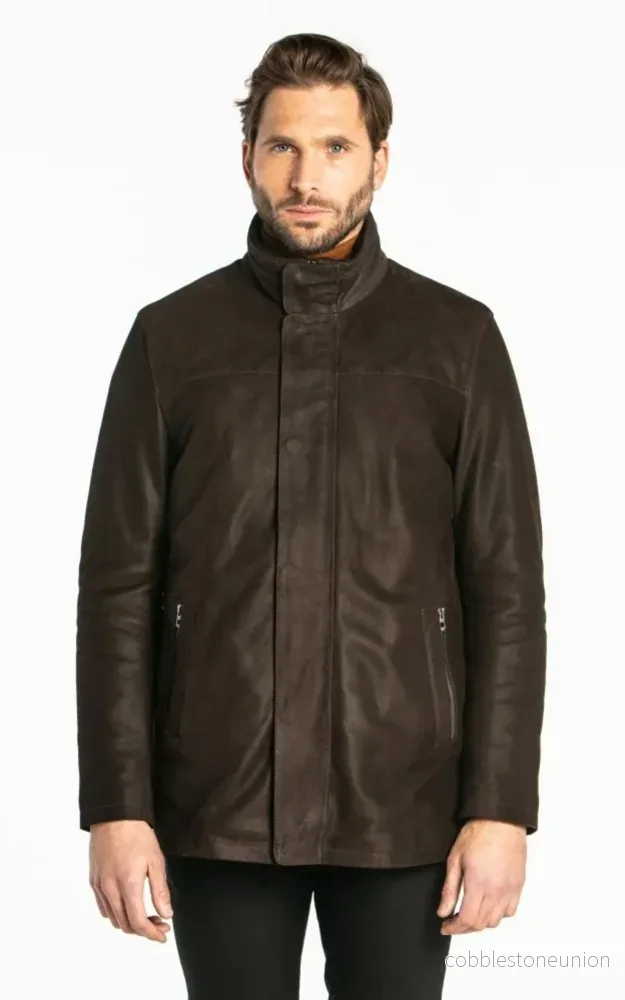Balzac Brown Nubuck Leather Jacket – Men