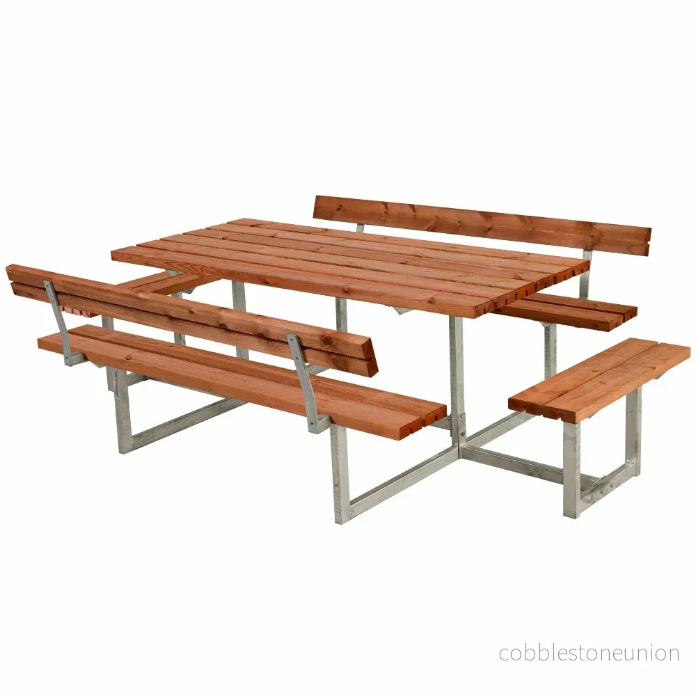 Basic bord-/bænkesæt med 2 ryglæn og 2 påbygninger – 260 cm – Grundmalet teak Basic bord-/bænkesæt med 2 ryglæn og 2 påbygninger – 260 cm – Grundmalet teak