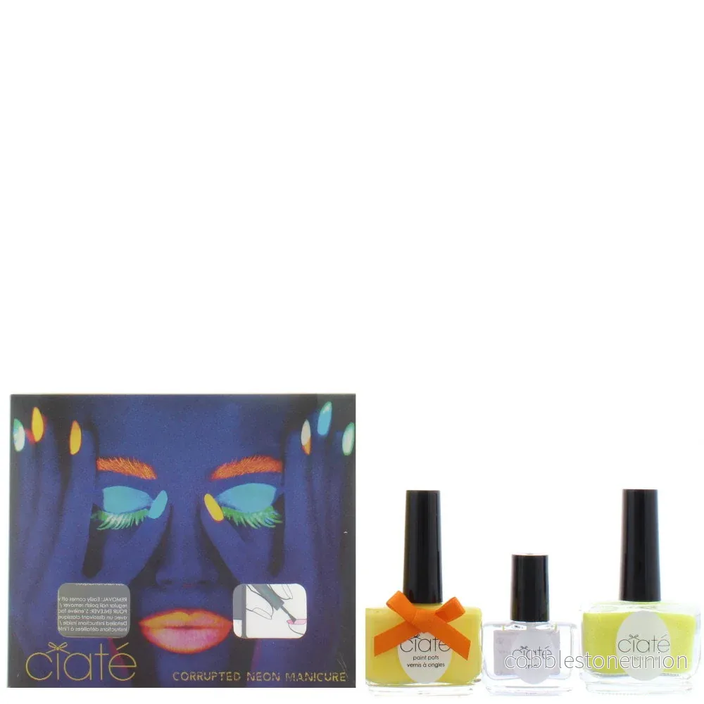Set Ciate London: Paint Pot, Topplack, Svart Ljus, 5 ml + Paint Pot, Nagellack, Neonglitter, 10 g + Paint Pot, Nagellack, Neonorange, 13,5 ml Set Ciate London: Paint Pot, Topplack, Svart Ljus, 5 ml + Paint Pot, Nagellack, Neonglitter, 10 g + Paint Pot, Nagellack, Neonorange, 13,5 ml