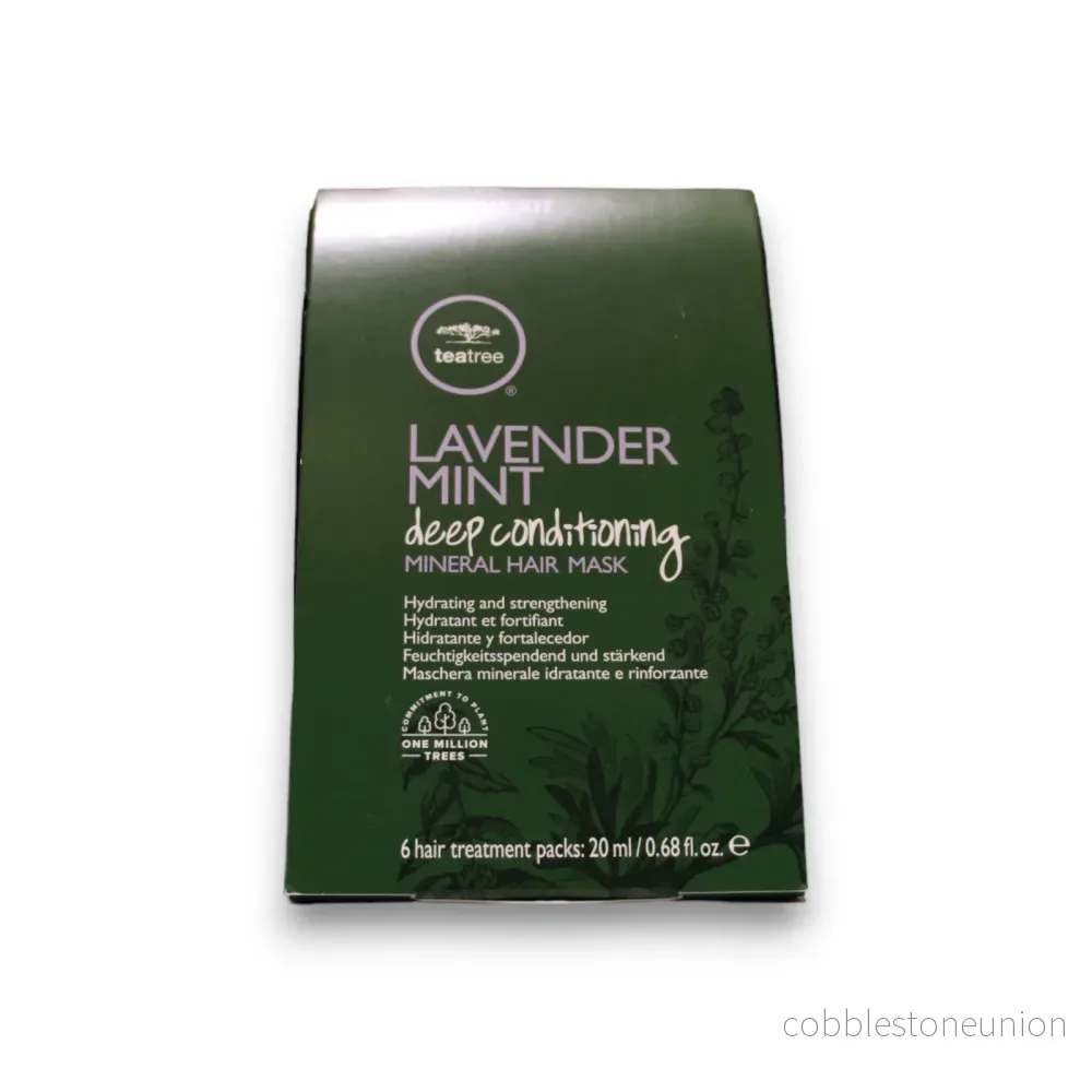 Set, Tea Tree by Paul Mitchell, Lavender Mint djupkonditionerande, Parabenfritt, Hårbehandlingskrämmask, Återfuktande och stärkande, 6 st, 20 ml Set, Tea Tree by Paul Mitchell, Lavender Mint djupkonditionerande, Parabenfritt, Hårbehandlingskrämmask, Återfuktande och stärkande, 6 st, 20 ml