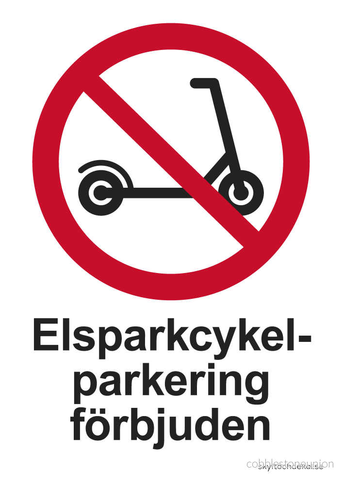 Elsparkcykelparkering förbjuden