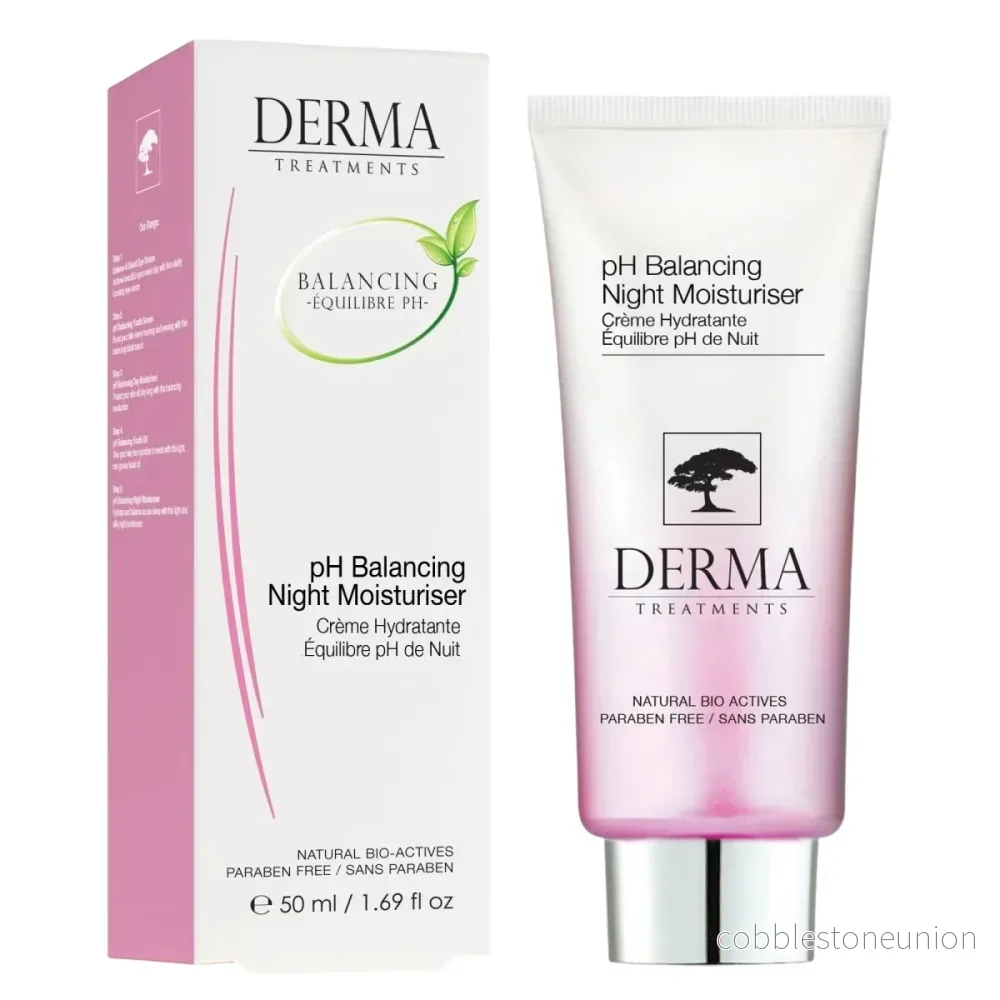 Derma Treatments, pH-balanserande, fuktgivande, natt, kräm, för ansiktet, 50 ml - Bild 2