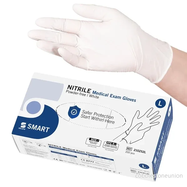 Puderfria Selefa handskar Smart Vit L Puderfria Selefa handskar Smart Vit L