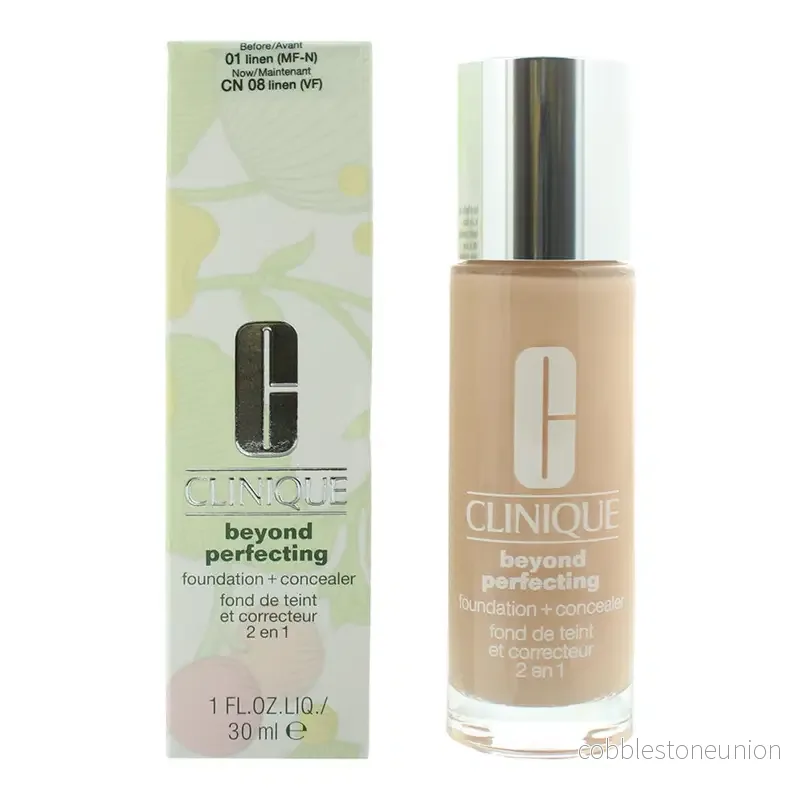 Clinique, Beyond Perfecting, Full täckning, Flytande foundation & concealer 2-i-1, 01, Linne, 30 ml