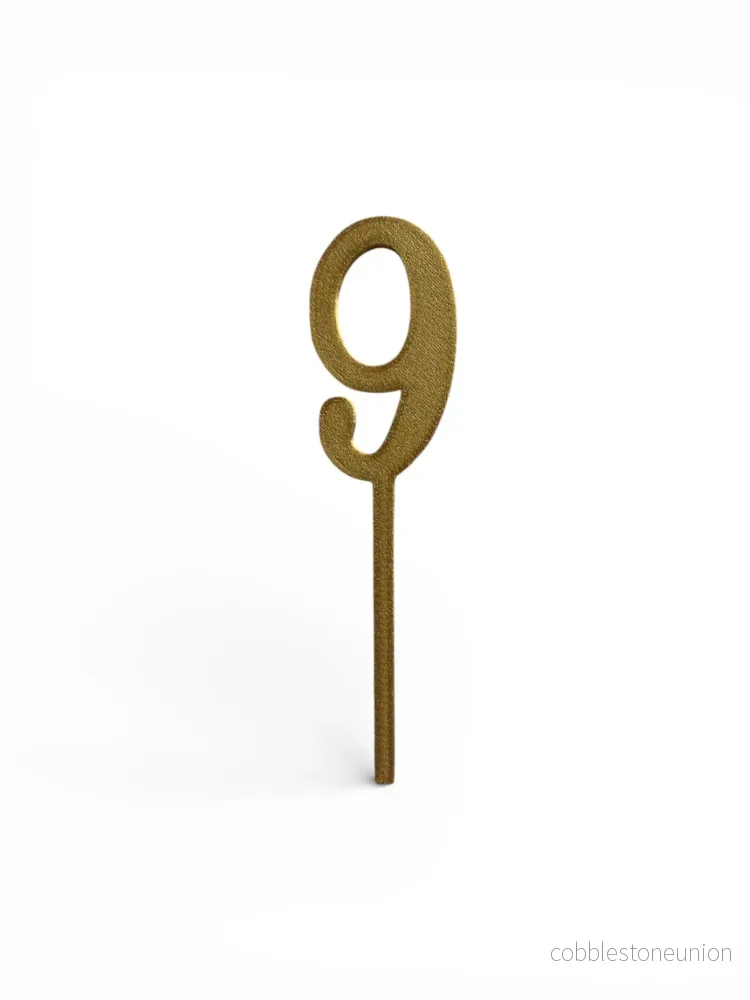 Cake Topper Siffra – 9 Guld/Silver Cake Topper Siffra – 9 Guld/Silver