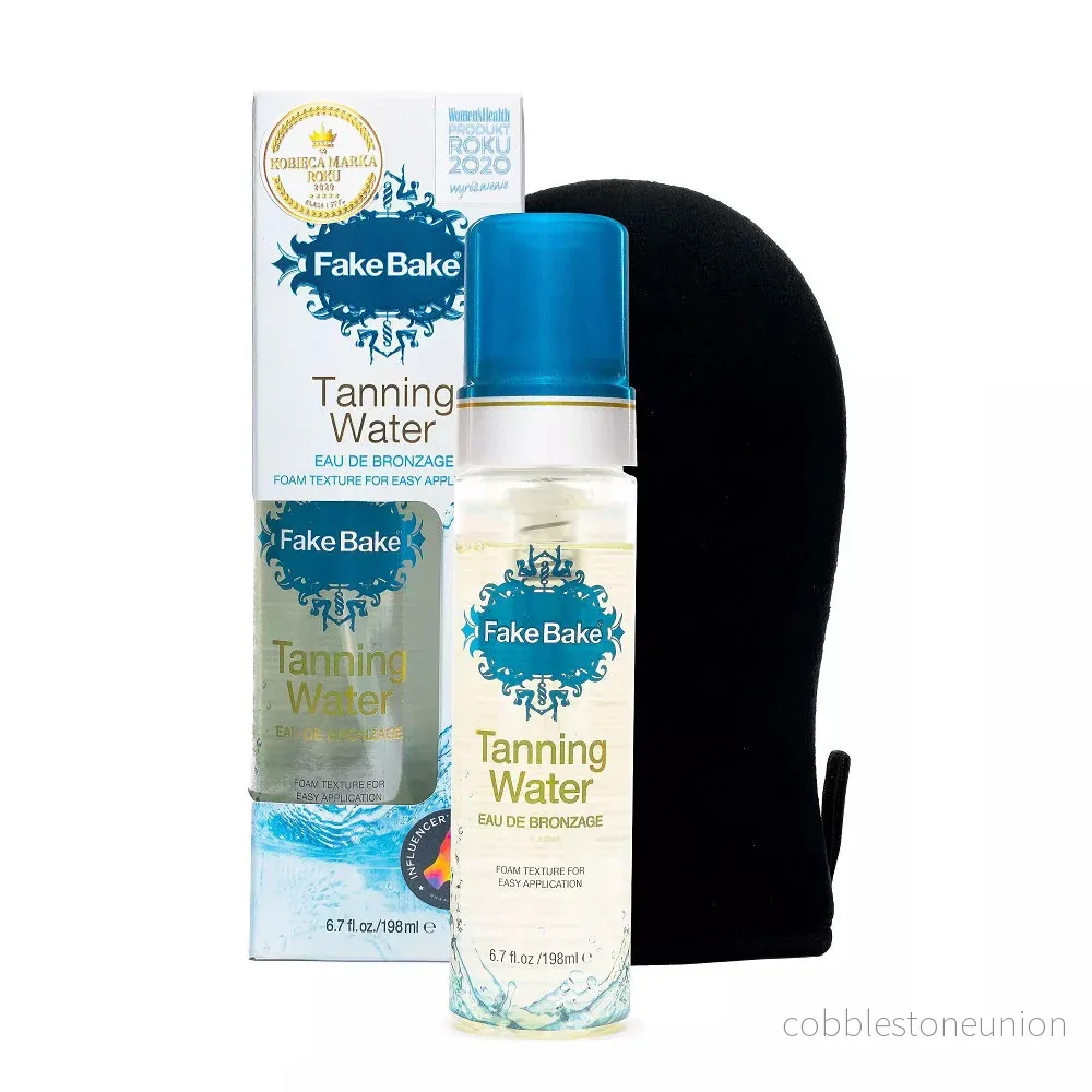 Set Fake Bake: Tanning Water, Bronzing, Self-Tanning Spray, 198 ml + Fake Bake, Tanning Mitts, Svart