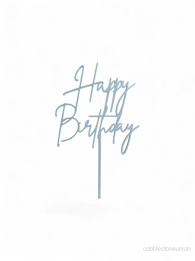 Cake Topper Happy Birthday - Blå