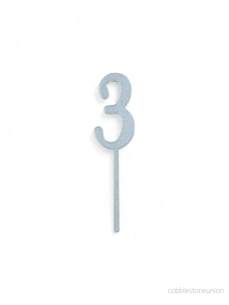Cake Topper Siffra - 3 Guld/Silver - Bild 2