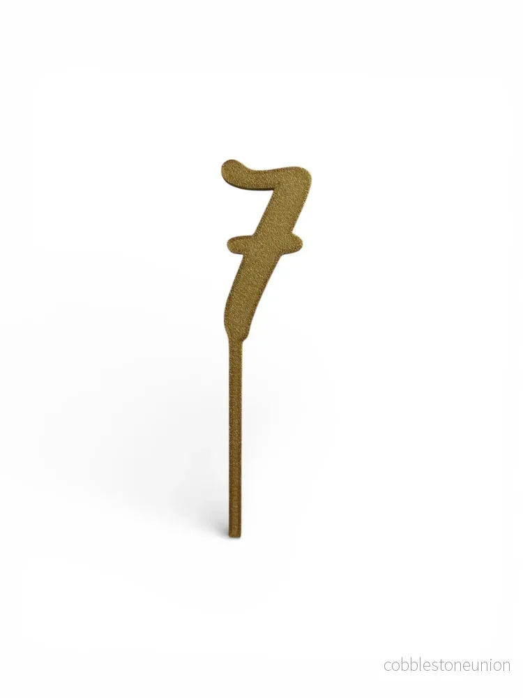 Cake Topper Siffra – 7 Guld/Silver Cake Topper Siffra – 7 Guld/Silver