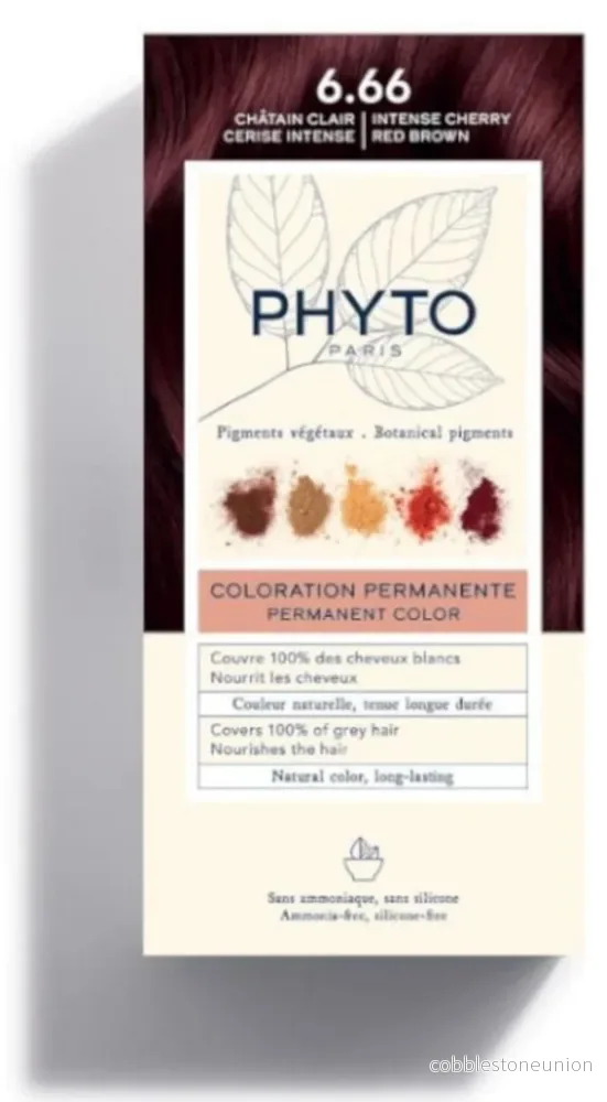 Phyto, Color, Permanent hårfärg, 6.66 Intense Cherry Red Brown, 50 ml - Bild 2