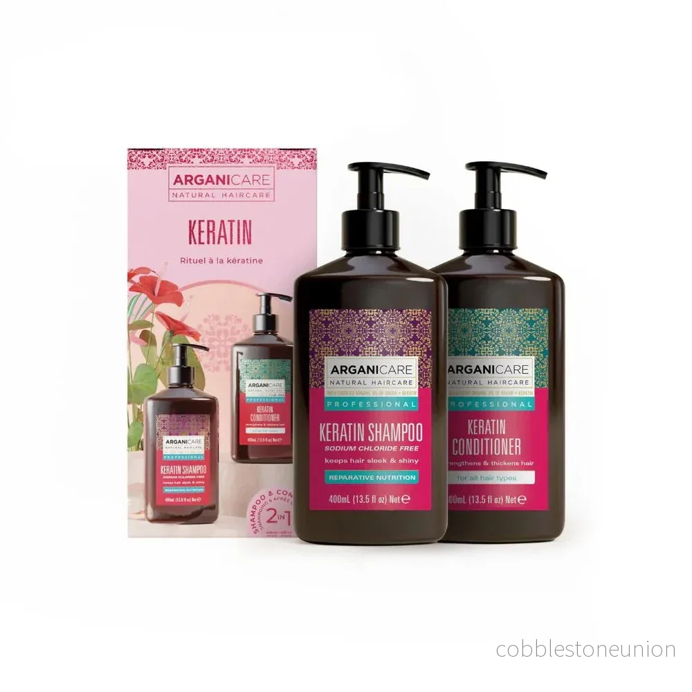 Set Arganicare: Keratin, Hair Leave-In Conditioner, Shiny, 400 ml + Keratin, Hair Shampoo, Repairing & Nourishing, 400 ml Set Arganicare: Keratin, Hair Leave-In Conditioner, Shiny, 400 ml + Keratin, Hair Shampoo, Repairing & Nourishing, 400 ml