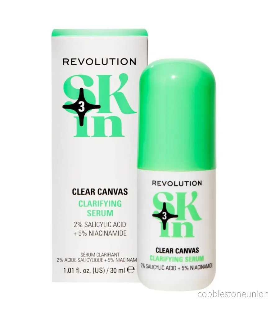 Revolution Skincare, Clear Canvas, 5 % niacinamid & 2 % salicylsyra, Klarifierande, Serum, För ansiktet, 30 ml Revolution Skincare, Clear Canvas, 5 % niacinamid & 2 % salicylsyra, Klarifierande, Serum, För ansiktet, 30 ml