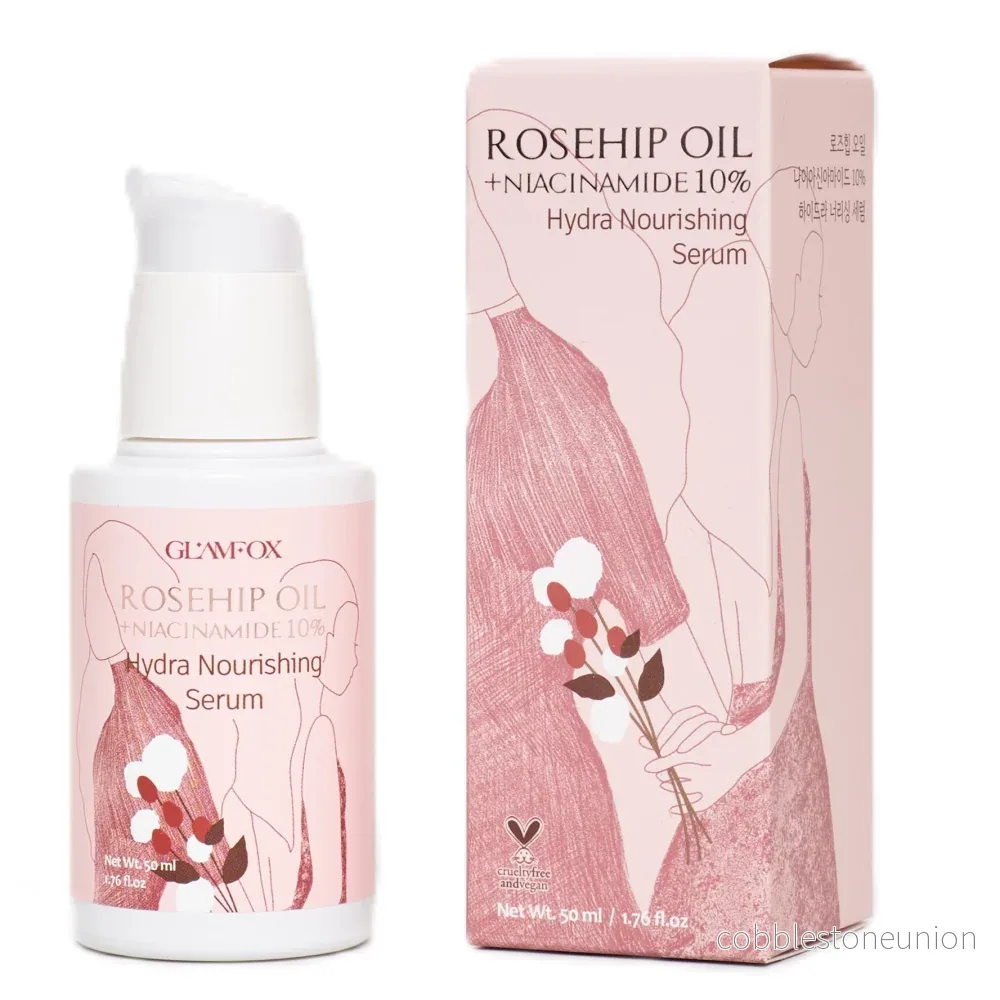 Glamfox, Rosehip Oil, Närande, Dagligen, Serum, För ansiktet, 50 ml Glamfox, Rosehip Oil, Närande, Dagligen, Serum, För ansiktet, 50 ml