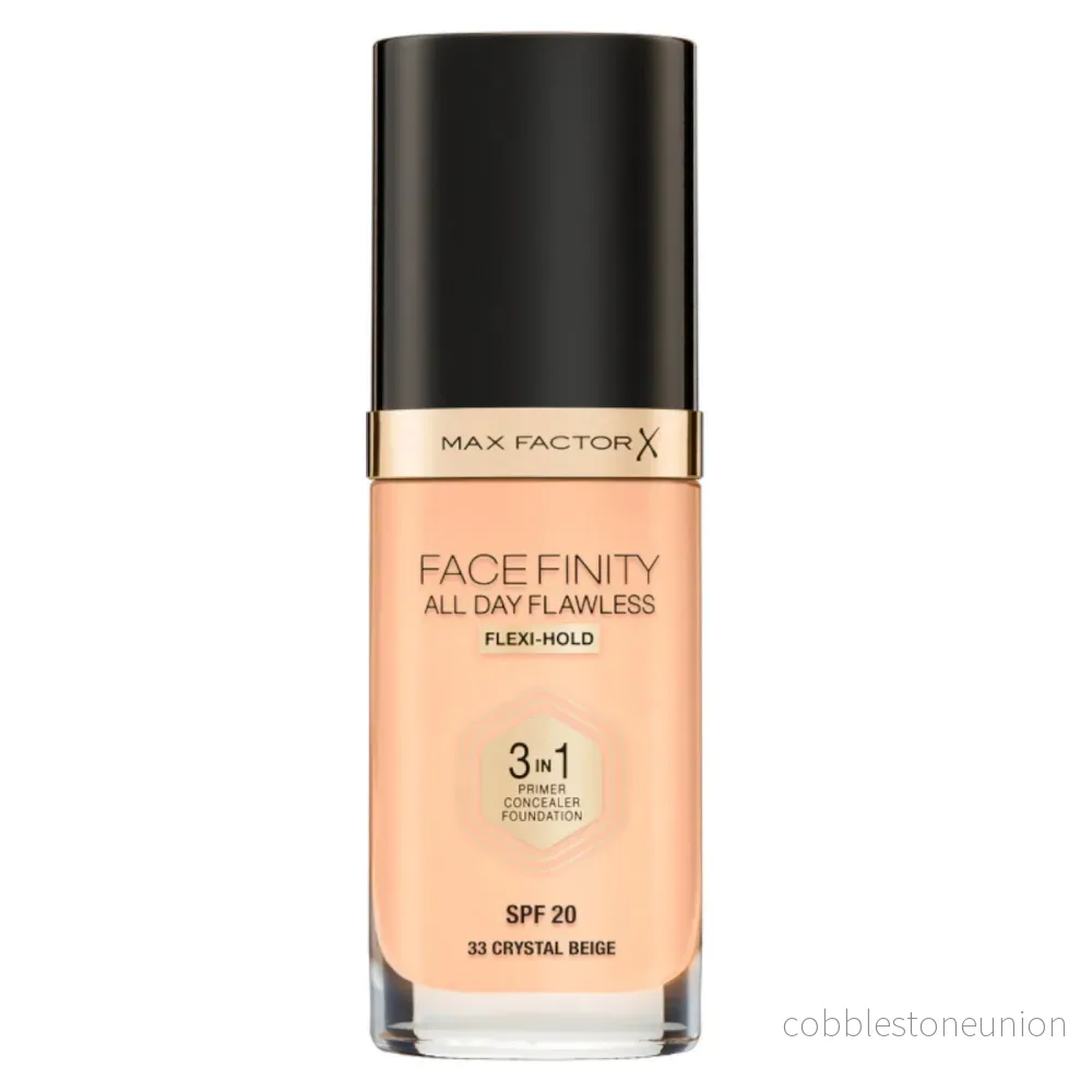 Max Factor, Facefinity All Day Flawless, Vegan, Matt, Primer, concealer och foundation 3-i-1, 33, Kristallbeige, SPF 20, 30 ml Max Factor, Facefinity All Day Flawless, Vegan, Matt, Primer, concealer och foundation 3-i-1, 33, Kristallbeige, SPF 20, 30 ml