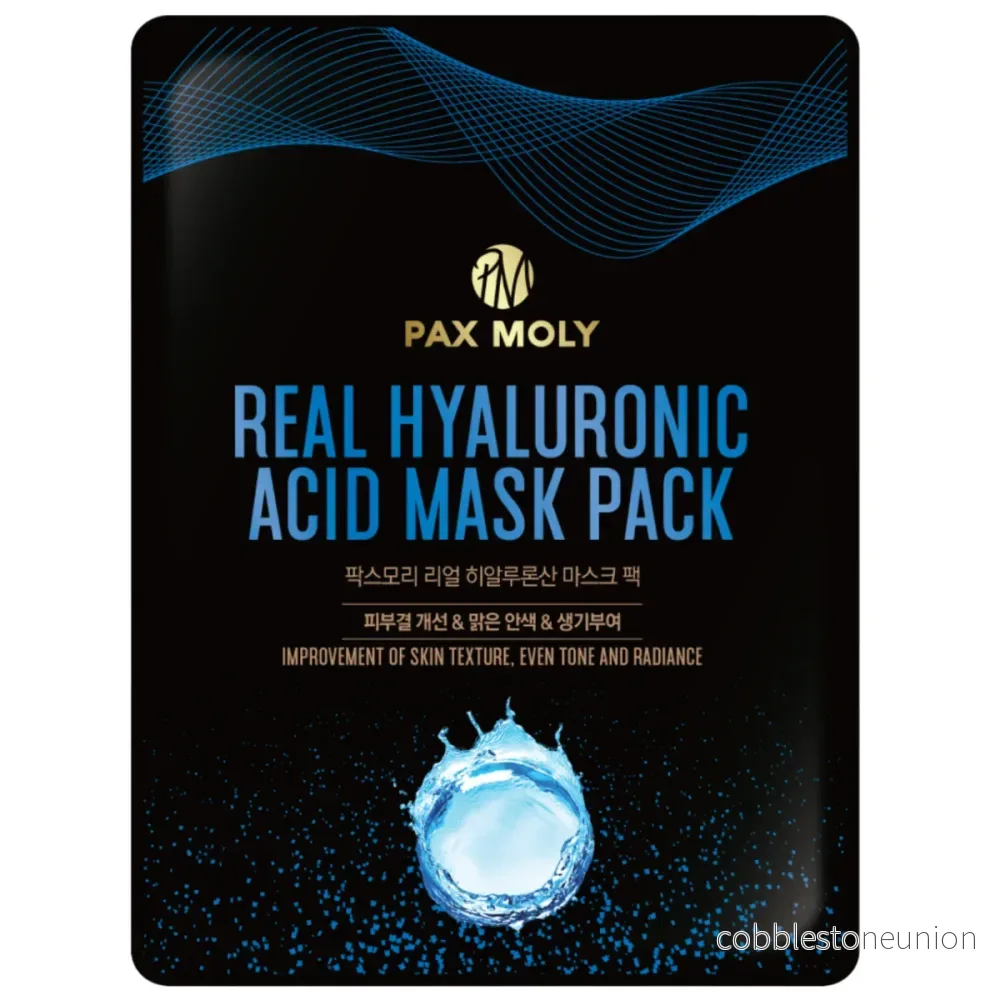 PaxMoly, Real Hyaluronic Acid, Jämn ton och ljusare, Ansiktsmask, För ansiktet, 25 ml