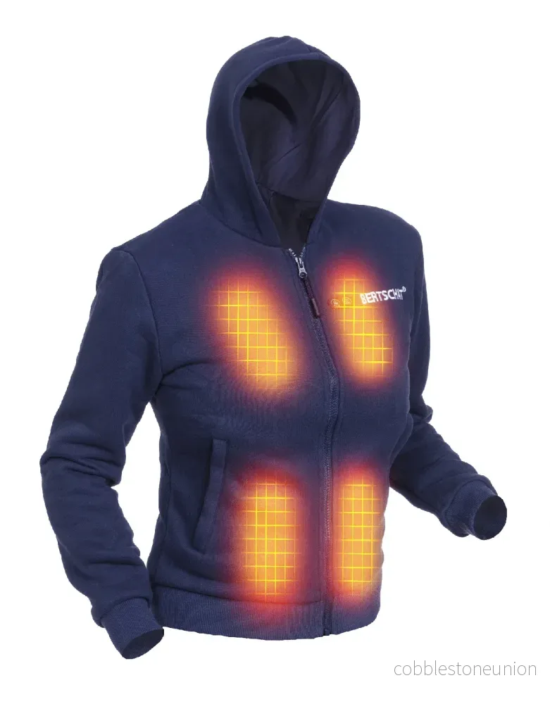 Uppvärmd huvtröja - dam | ”Dual Heating” - Marinblå - Bild 3