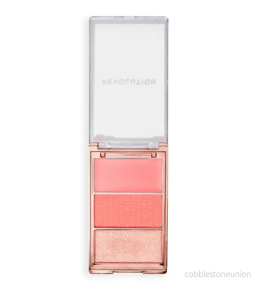 Makeup Revolution, Icon Blush, Vegan, Matt, Rouge- och highlighterpalett, Authentic Peach, 11.5 g