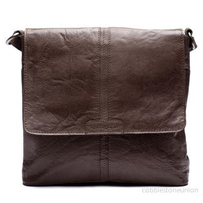 Springfield Flapbag skinn mörkbrun 385SP100