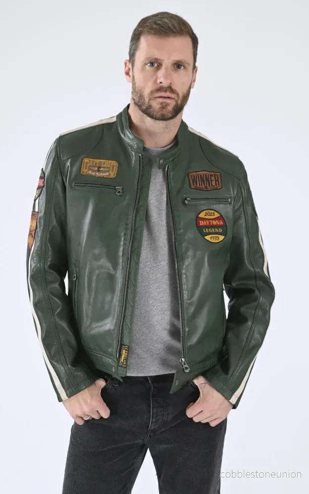 Wartburg Green Leather Jacket – Men Wartburg Green Leather Jacket – Men