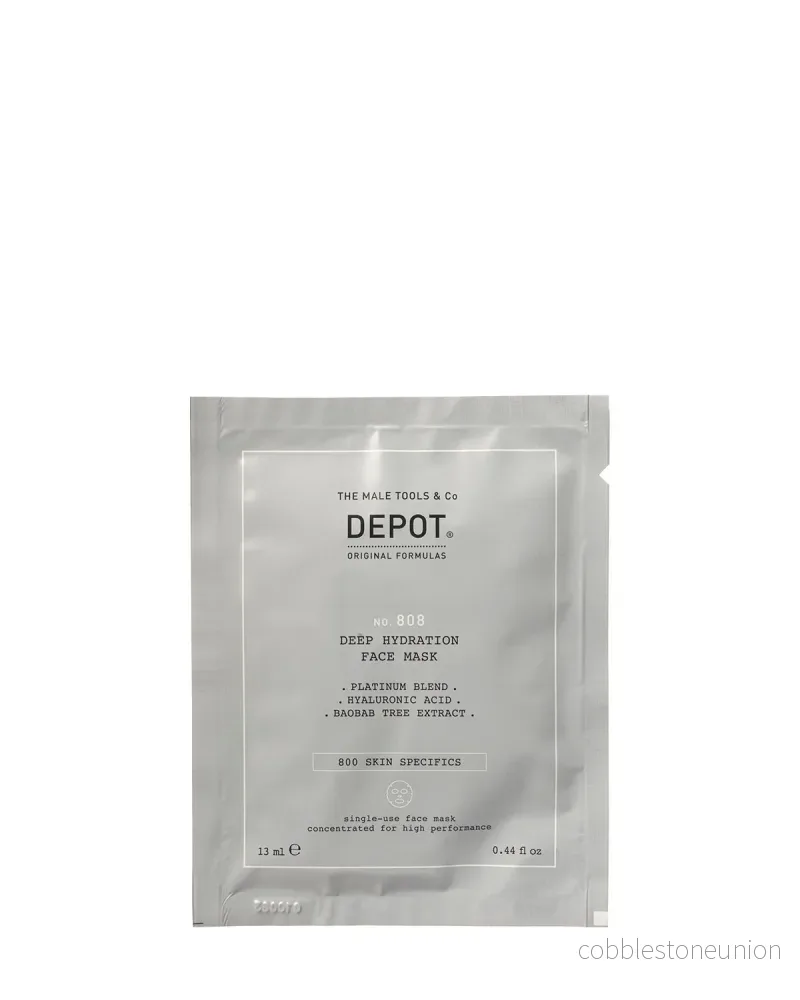 Depot, 800 Skin Specifics No. 808, Hyaluronsyra, Djupt återfuktande/Lugnande och revitaliserande, Ansiktsmask, För ansiktet, Dag, 13 ml