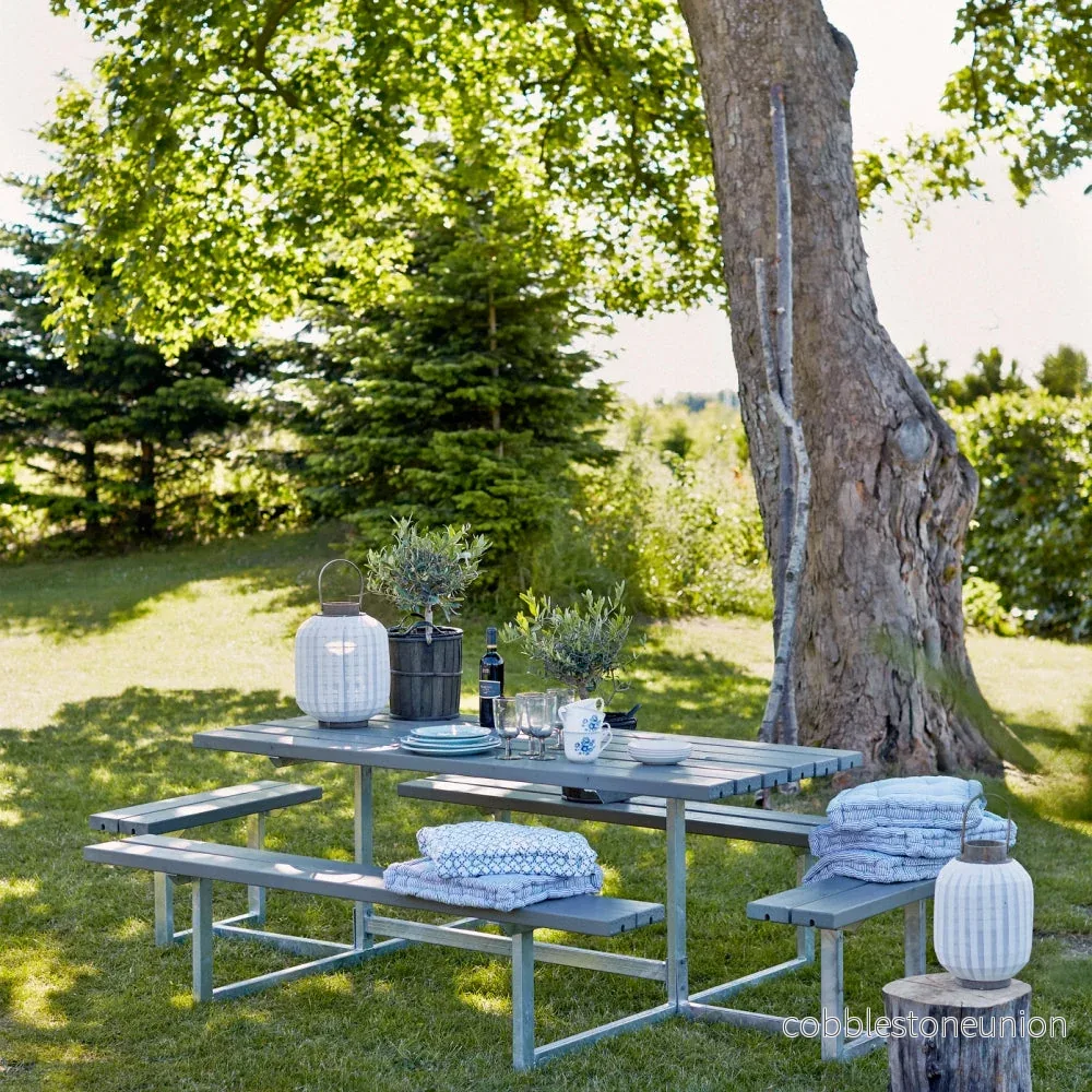 Basic bord-/bænkesæt med 2 påbygninger - 260 cm - gråbrun - Bild 2