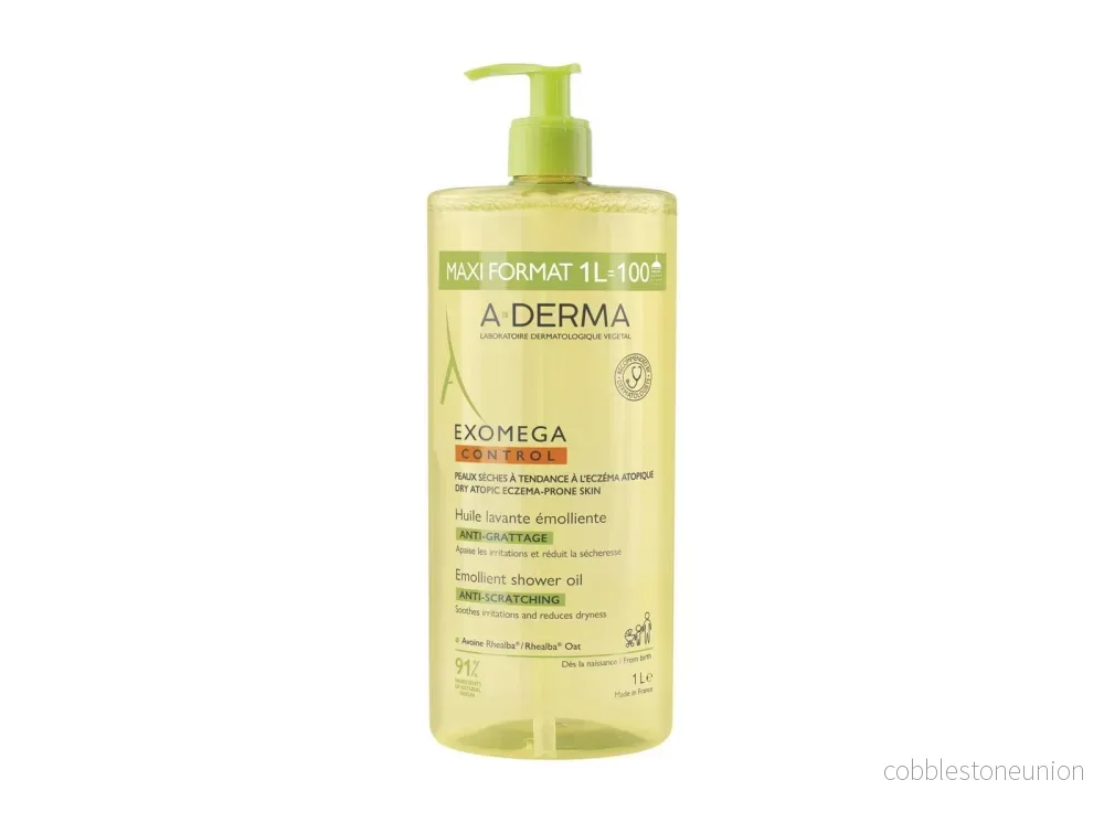 A-Derma, Exomega Control, Fragrance-free, Emollient, Shower oil, Body, For dry skin, 1000 ml