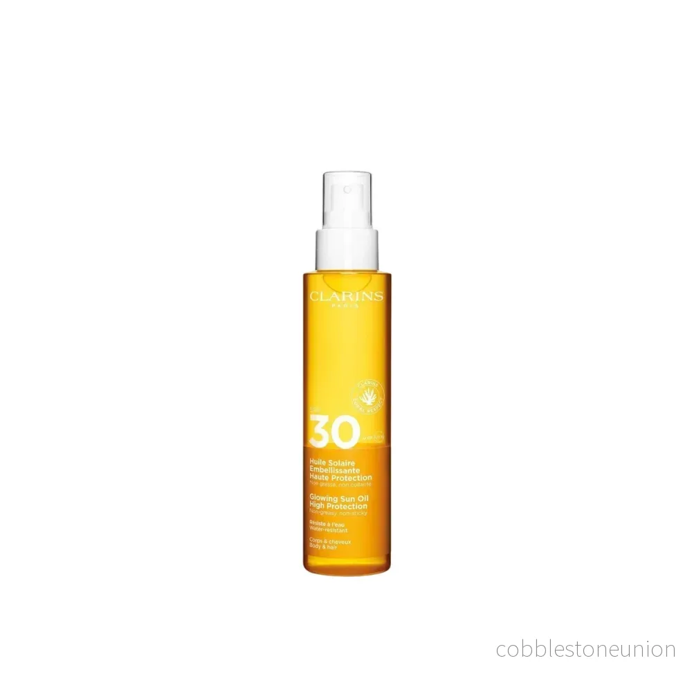 Clarins, Glowing Sun, Återfuktande, UV-skydd, Solkrämsspray, SPF 30, 150 ml