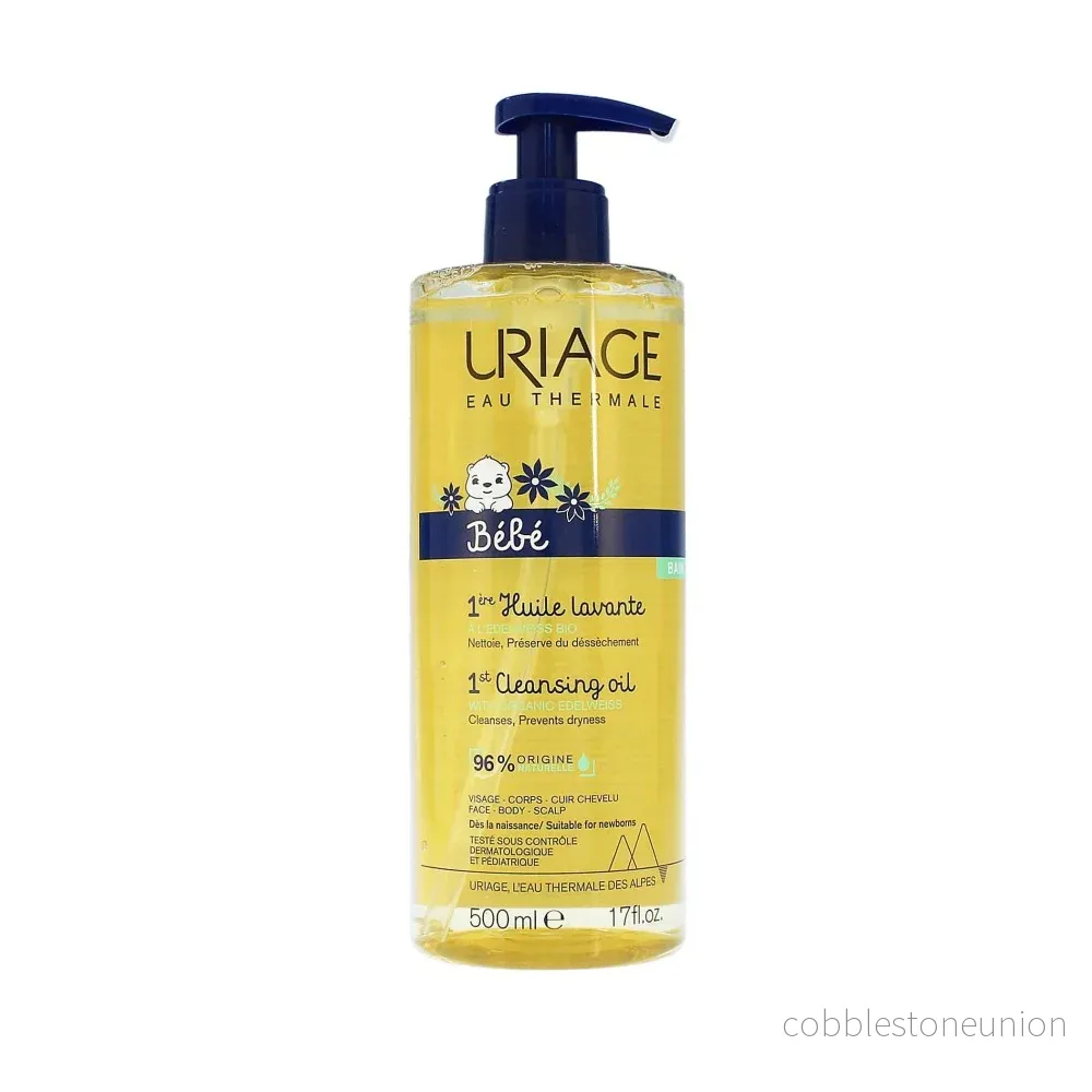 Uriage, Bebe 1st, För torrhet, Rengöringsolja, 500 ml