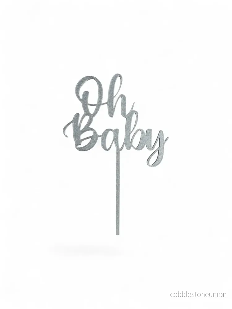 Cake Topper Oh Baby - Guld/Silver - Bild 2