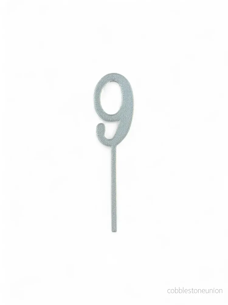 Cake Topper Siffra - 9 Guld/Silver - Bild 2