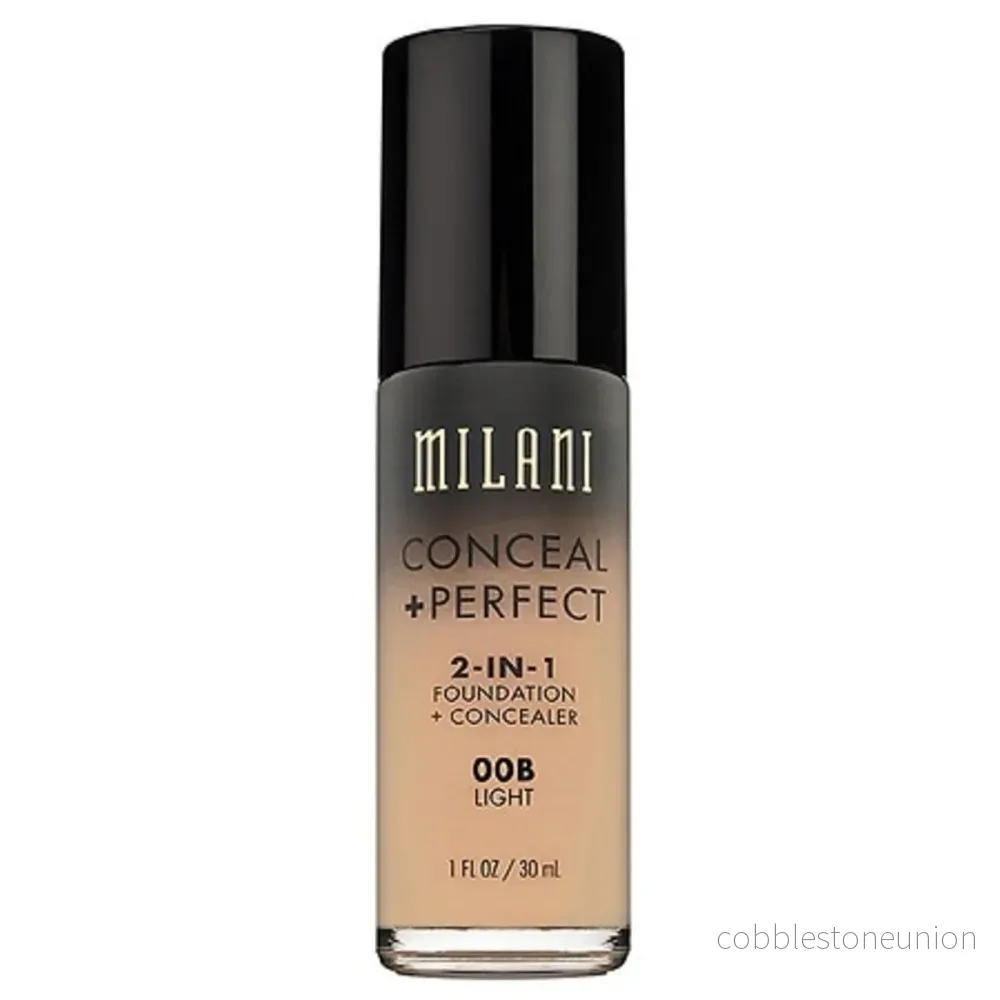 Milani, Conceal + Perfect, Natural, 2-i-1 flytande foundation & concealer, 00B, Ljus, 30 ml Milani, Conceal + Perfect, Natural, 2-i-1 flytande foundation & concealer, 00B, Ljus, 30 ml