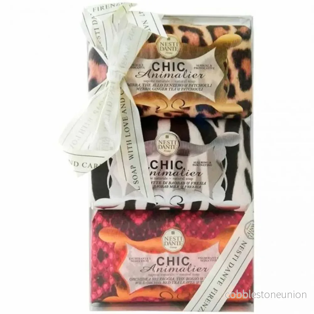 Set Trio, Nesti Dante, Chic Animalier, Relaxing, Tvålbar, 3 st, 250 g Set Trio, Nesti Dante, Chic Animalier, Relaxing, Tvålbar, 3 st, 250 g