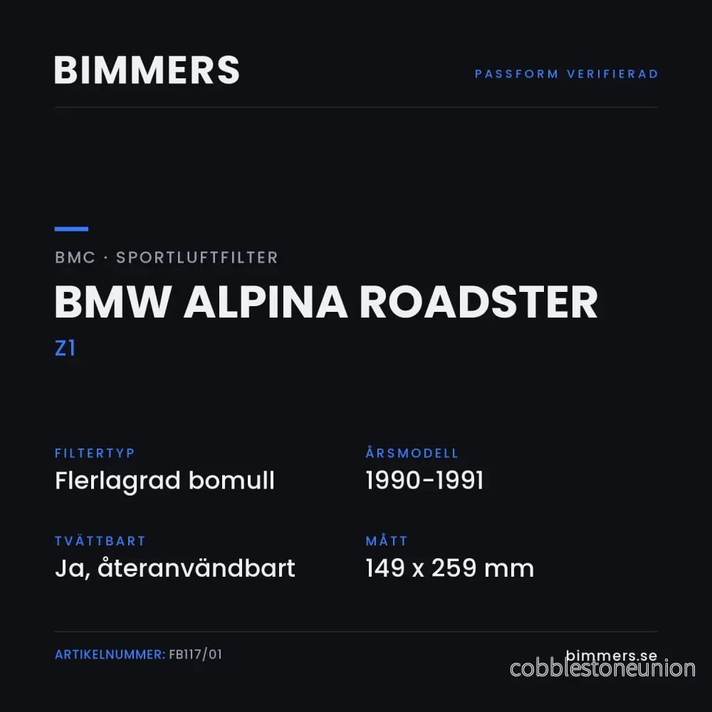 BMC Sportluftfilter BMW Alpina Roadster Z1 (2.7), FB117/01 - Bild 2