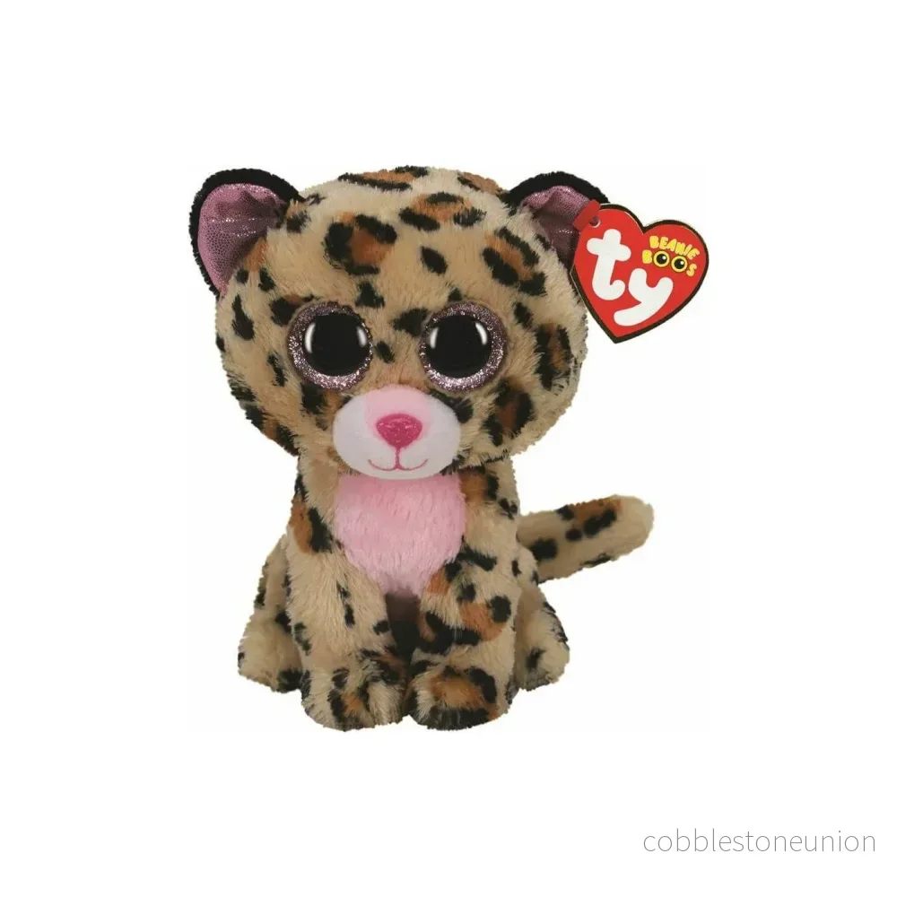 TY Beanie Boos Livvie The Brown and Pink Leopard Medium
