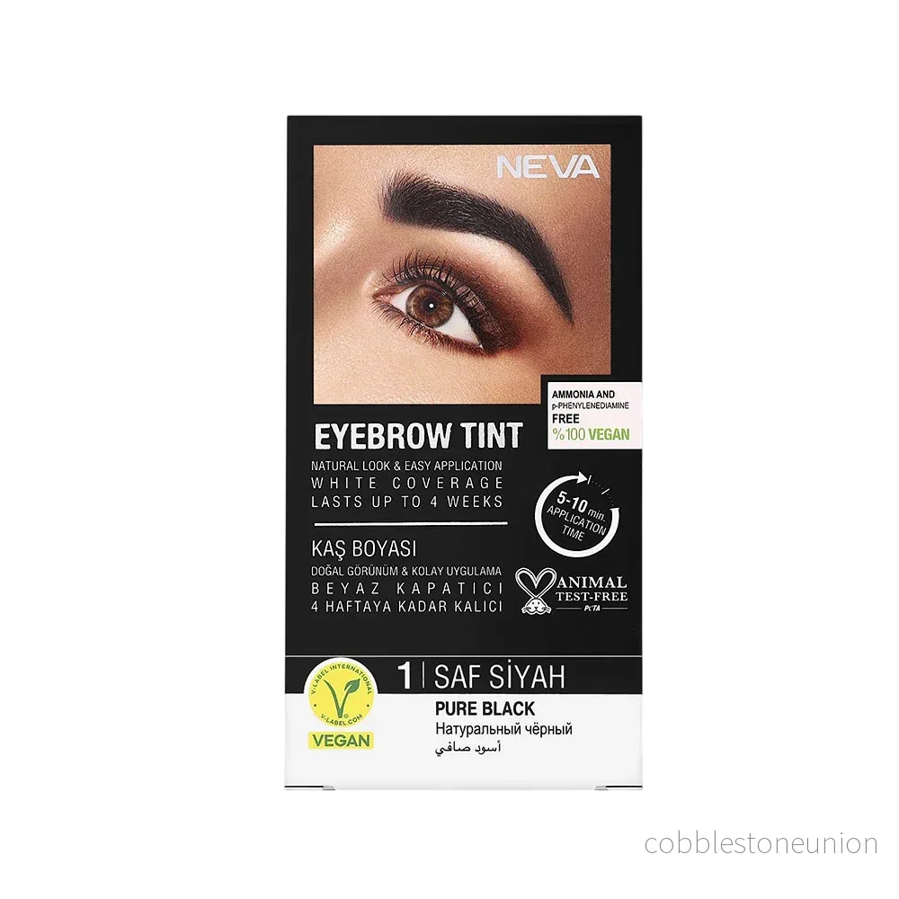 Neva, Eyebrow Tint, Vegan, Permanent hårfärg, Pure Black, 30 ml Neva, Eyebrow Tint, Vegan, Permanent hårfärg, Pure Black, 30 ml