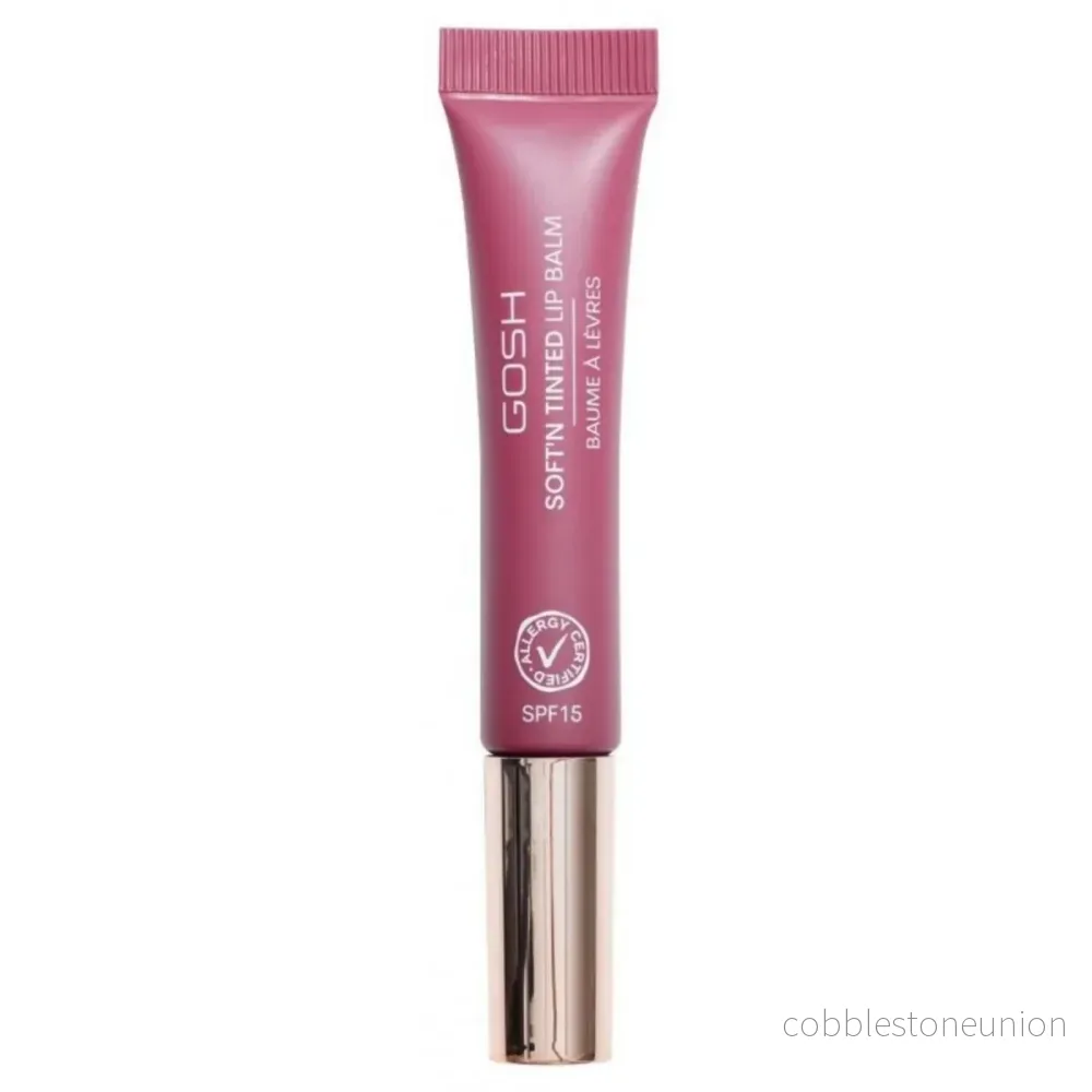 Gosh, Soft'n Tinted, Vegan, Fuktgivande, Läppbalsam, 006, Bär, SPF 15, 8 ml