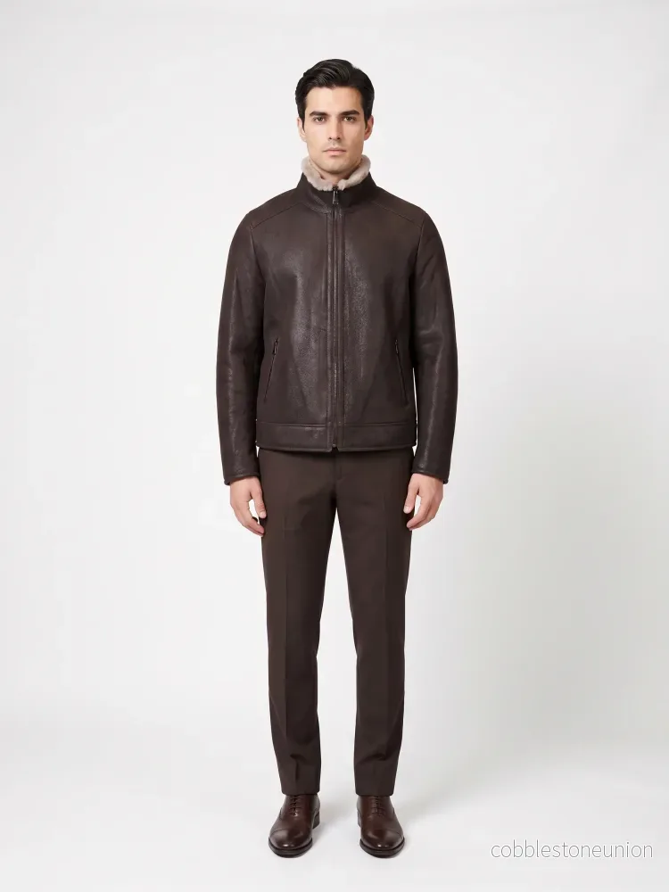 Hank, 68 cm. - Collar Nappa Lamb Crack - Man Dark Brown - Bild 3