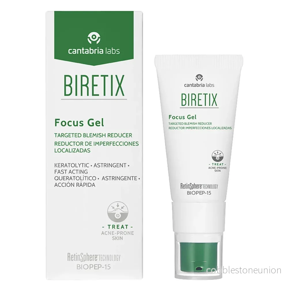 Cantabria Labs, Biretix, Mot blemmor, Lokal behandlingsgel, För aknebenägen hud, För ansiktet, 15 ml - Bild 2