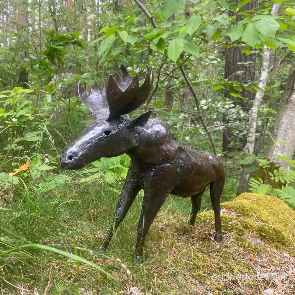 Älg 40 cm - Återvunnen Metall Zimbabwe - Bild 3