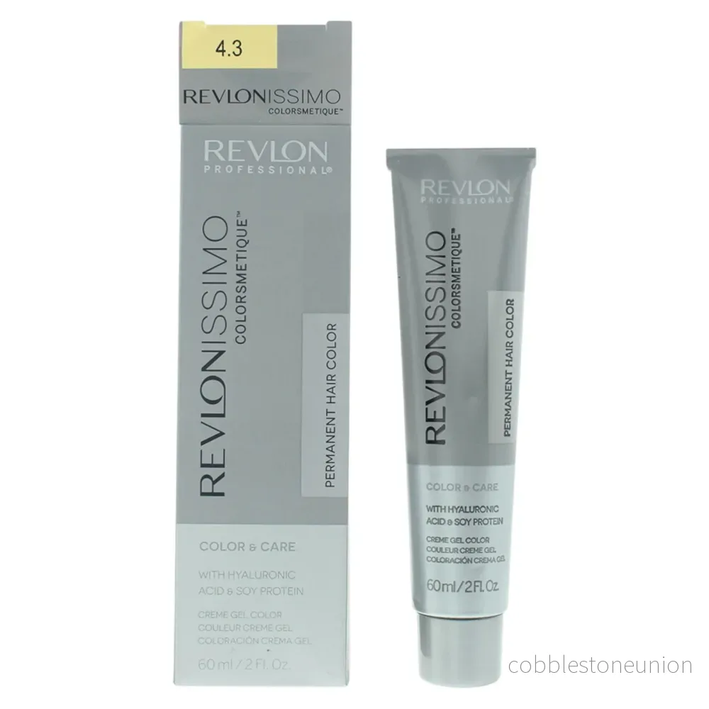 Revlon, Revlonissimo Colorsmetique, Hyaluronsyra, Permanent hårfärg, 4.3 Mellangyllenbrun, 60 ml Revlon, Revlonissimo Colorsmetique, Hyaluronsyra, Permanent hårfärg, 4.3 Mellangyllenbrun, 60 ml