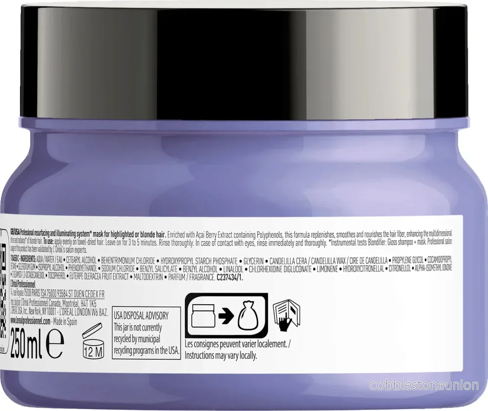 L'Oréal Professionnel, Serie Expert Blondifier, Acai-polyfenoler, Inpackning, Återuppbyggande och lystergivande, 250 ml - Bild 2